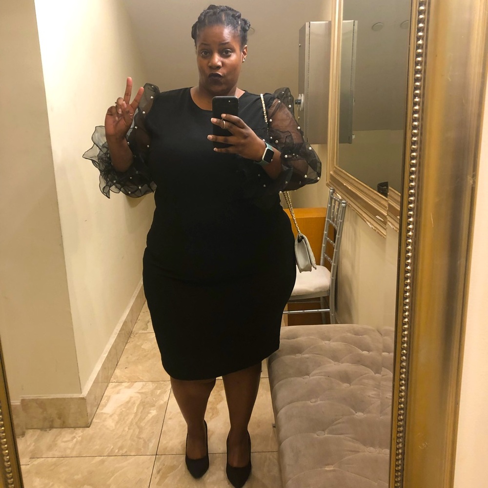 Plus size (3 XL) elegant black dress.